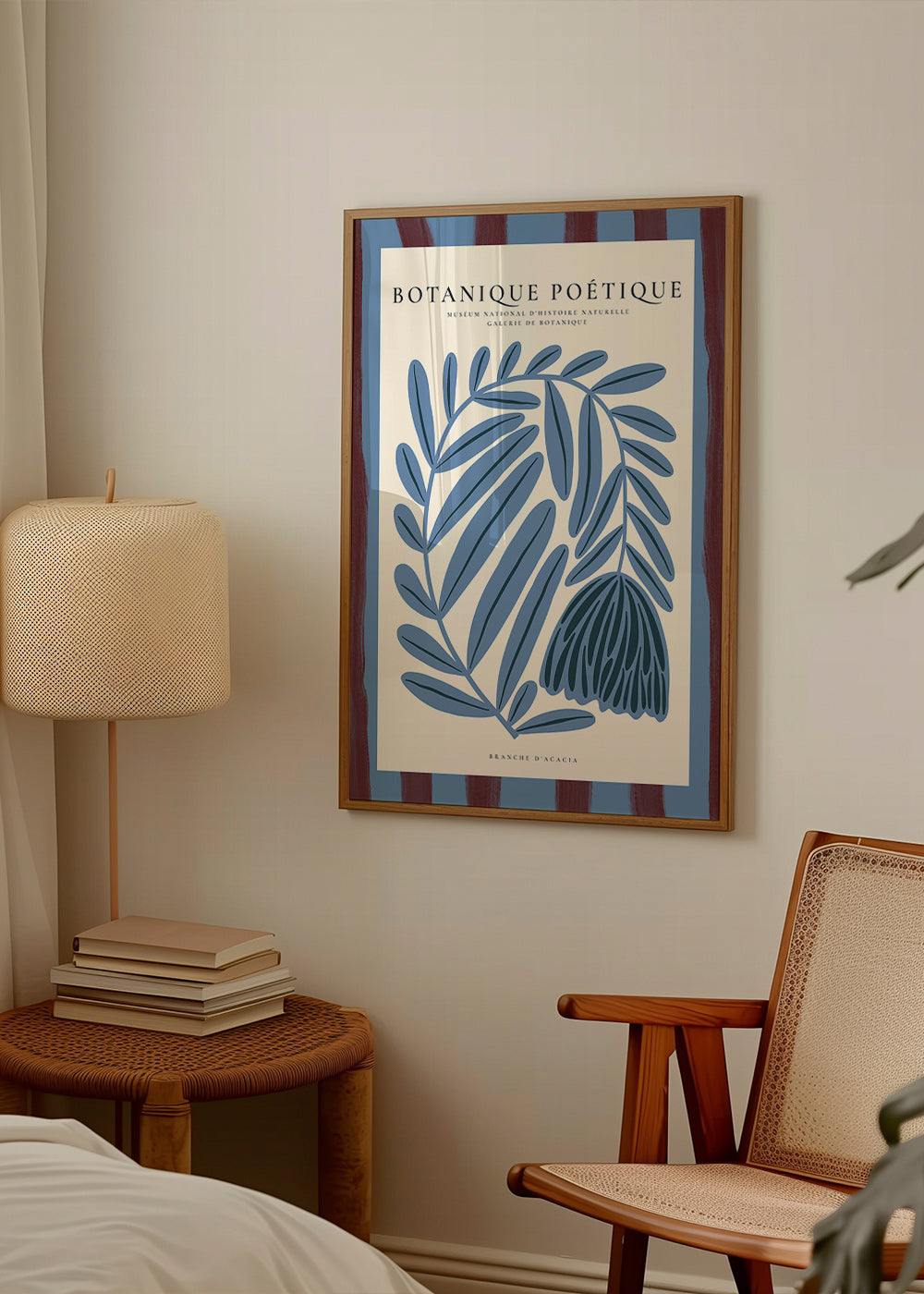 Botanische poster: gestileerde blauwe acacia