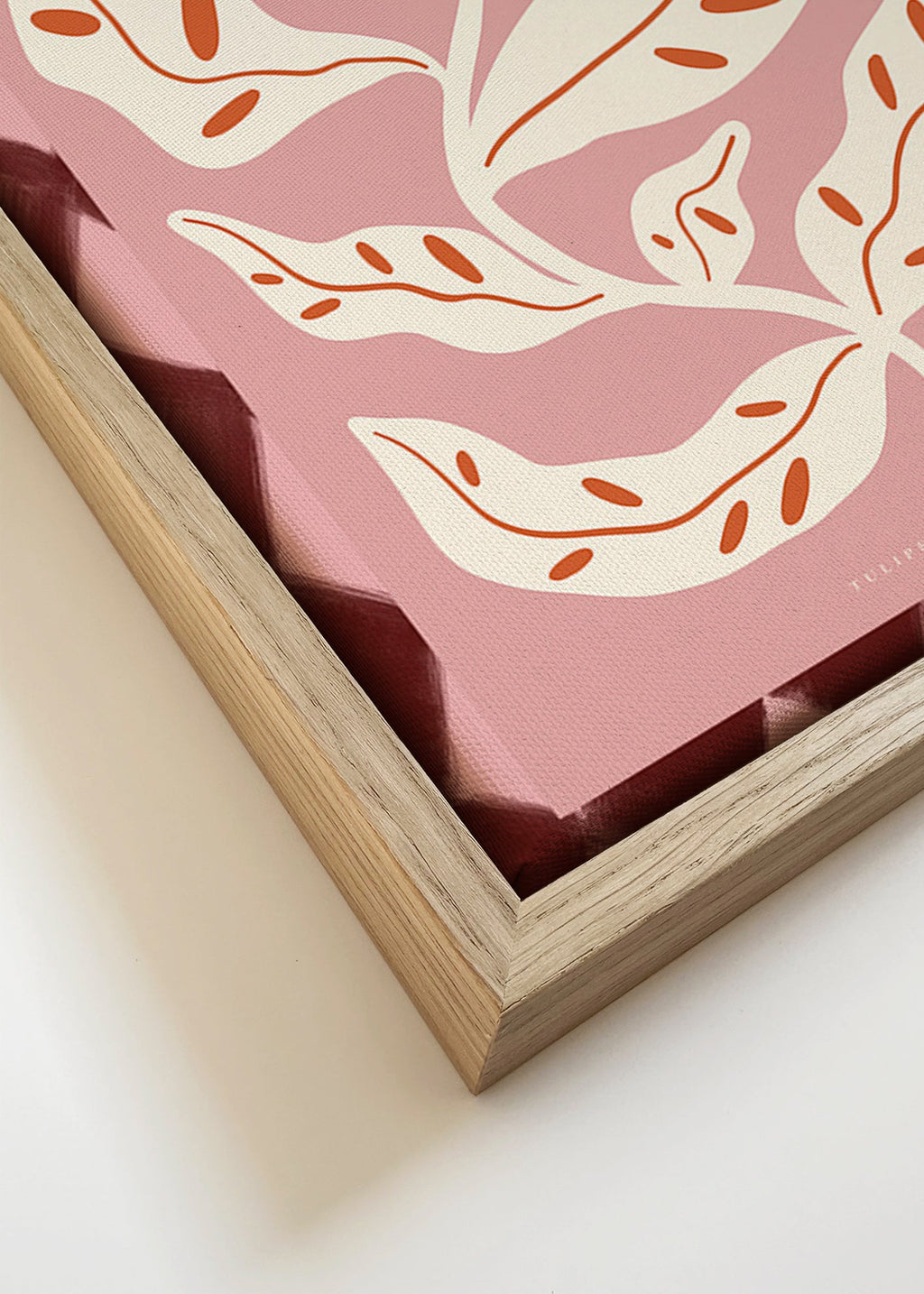 Botanische poster met gestileerde roze bloem