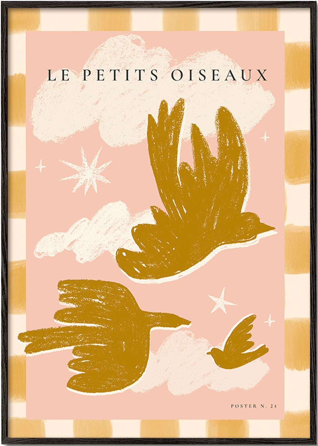 Gouden vogels illustratie op roze