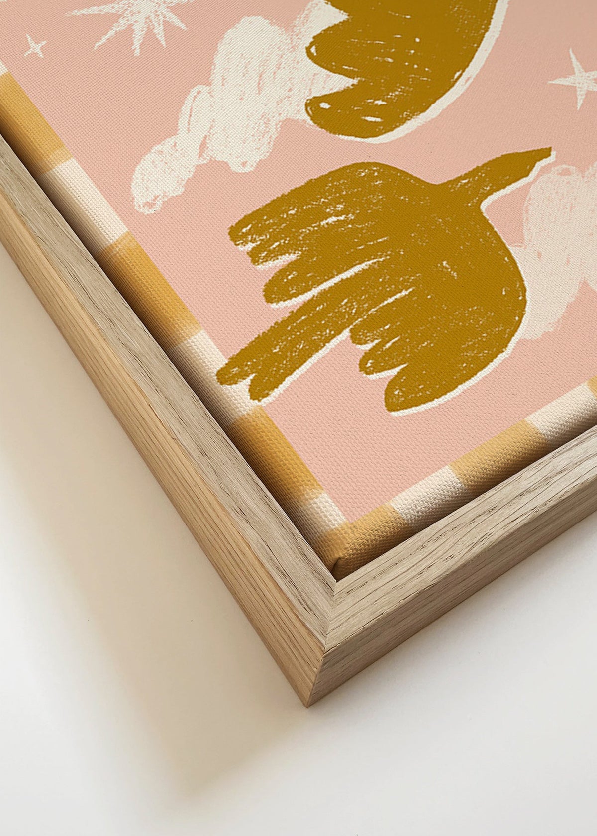Gouden vogels illustratie op roze
