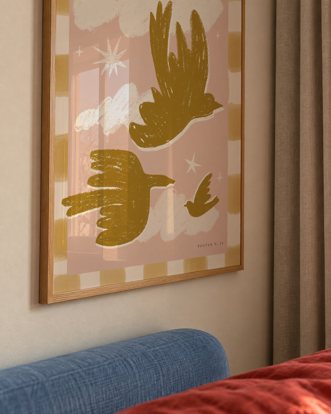 Le Petits Oiseaux - Framed poster detail