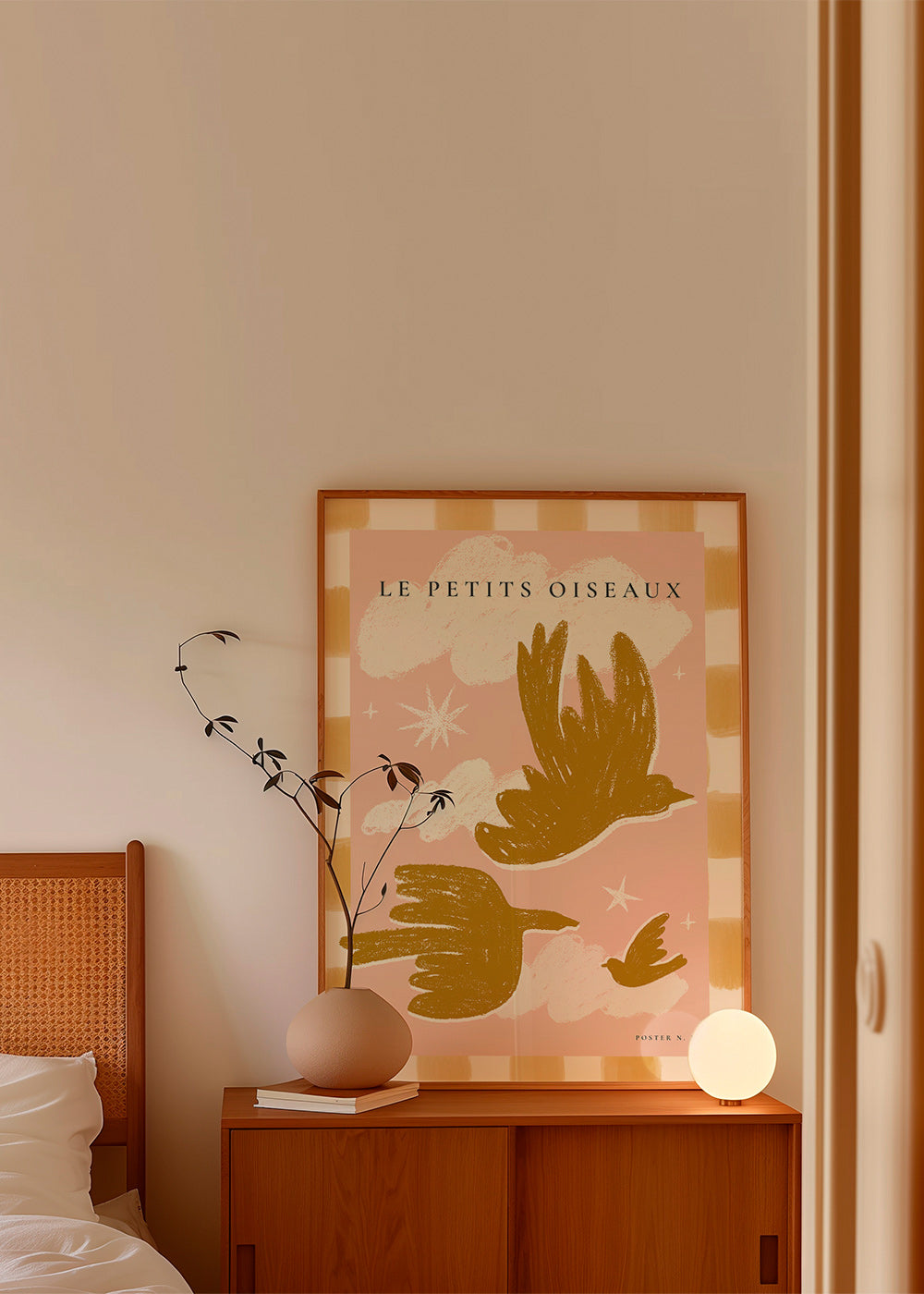 Gouden vogels illustratie op roze