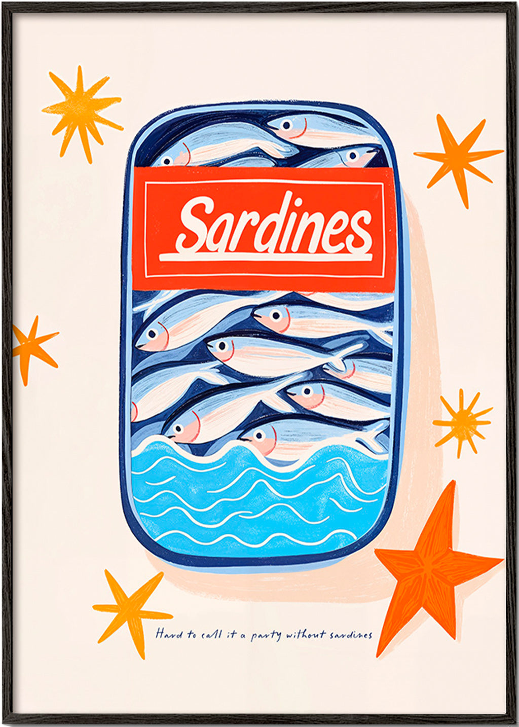 Keuken kunst: geïllustreerd sardineblik