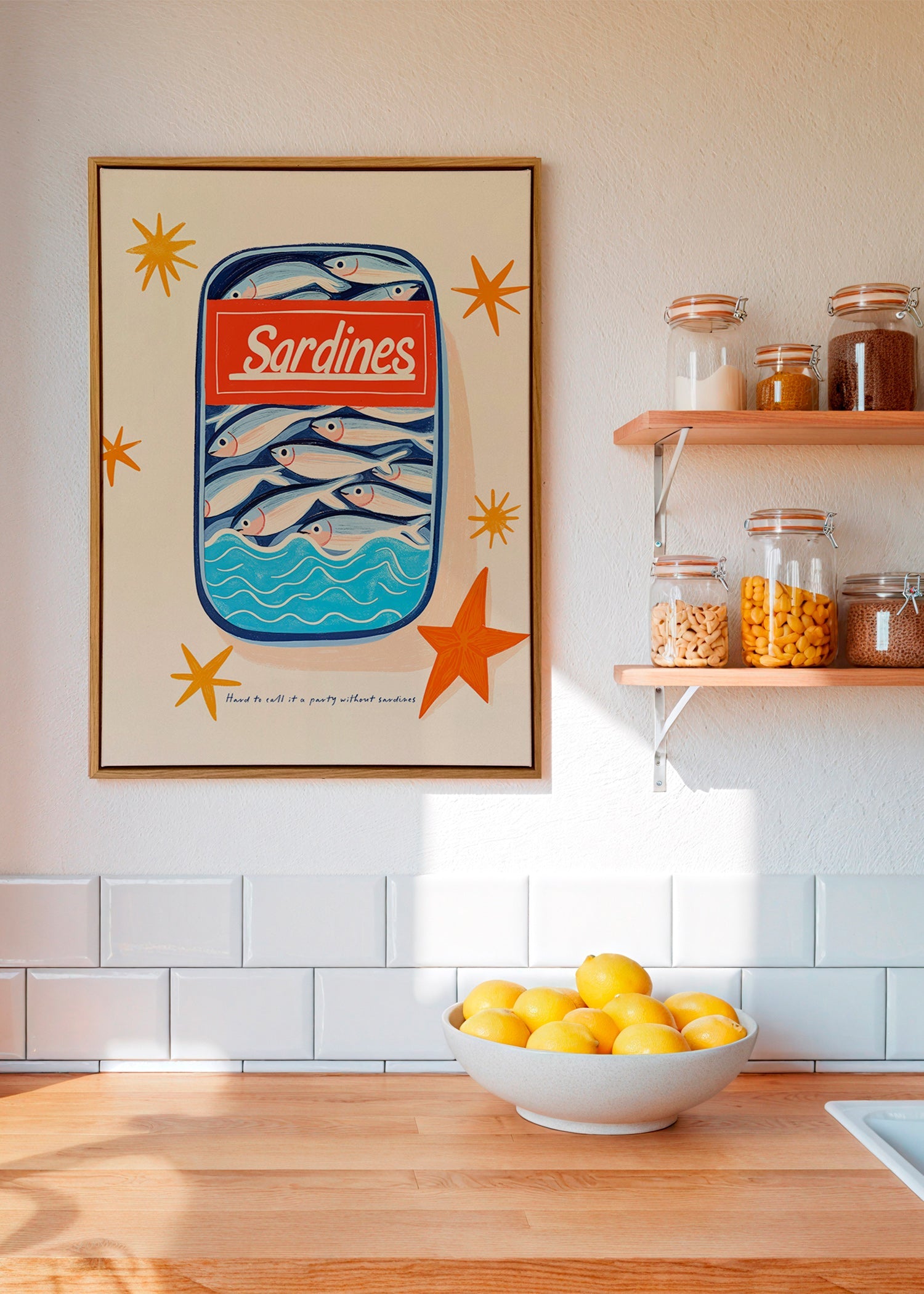 Keuken kunst: geïllustreerd sardineblik