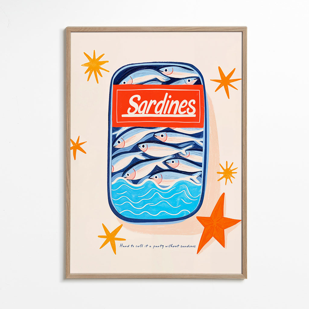 Keuken kunst: geïllustreerd sardineblik