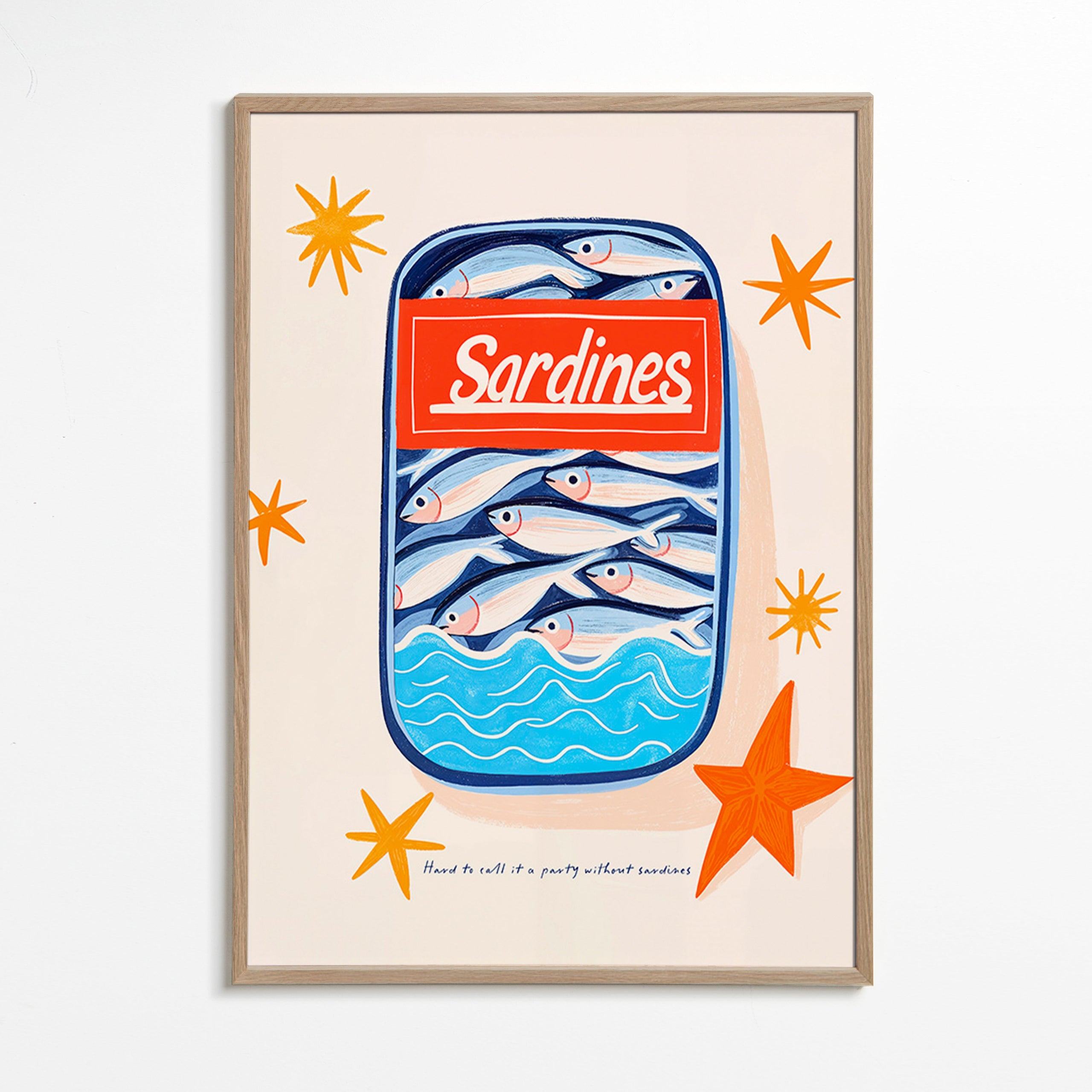 Keuken kunst: geïllustreerd sardineblik