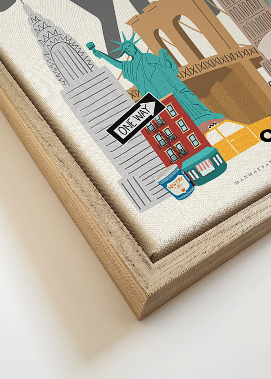 Reisposter met New York-iconen
