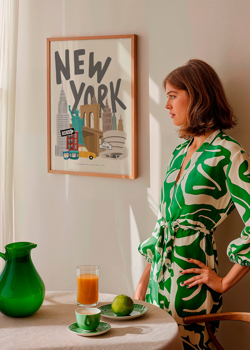 Reisposter met New York-iconen