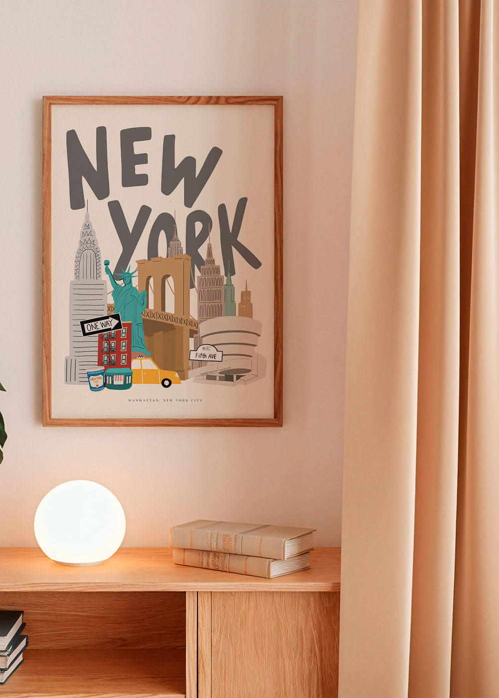Reisposter met New York-iconen