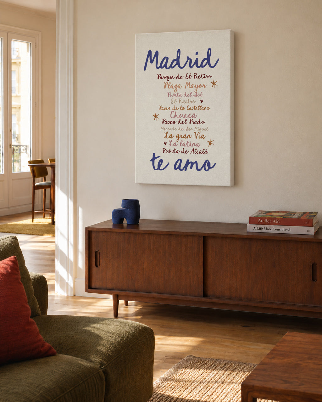 Madrid Te Amo - Unframed canvas in an interior