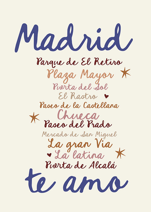 Reisposter Madrid opvallende typografie