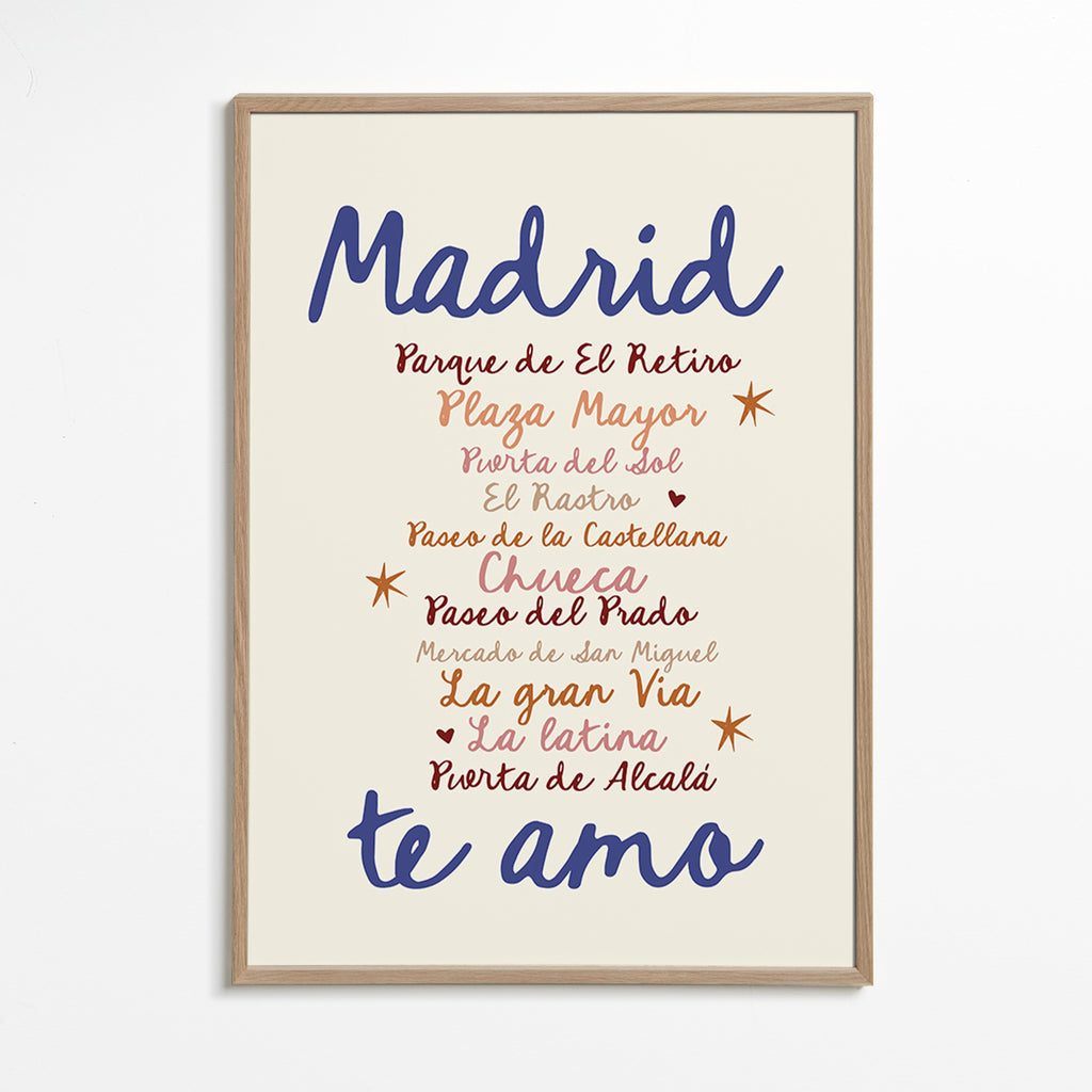 Reisposter Madrid opvallende typografie
