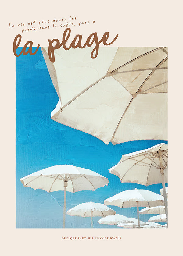 Kustlandschap met parasols
