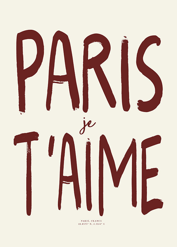 Reisposter met Parijs typografie