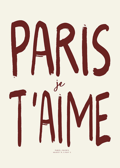 Reisposter met Parijs typografie