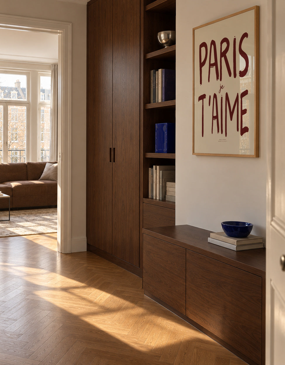 Paris, je t'aime - Framed poster in an interior