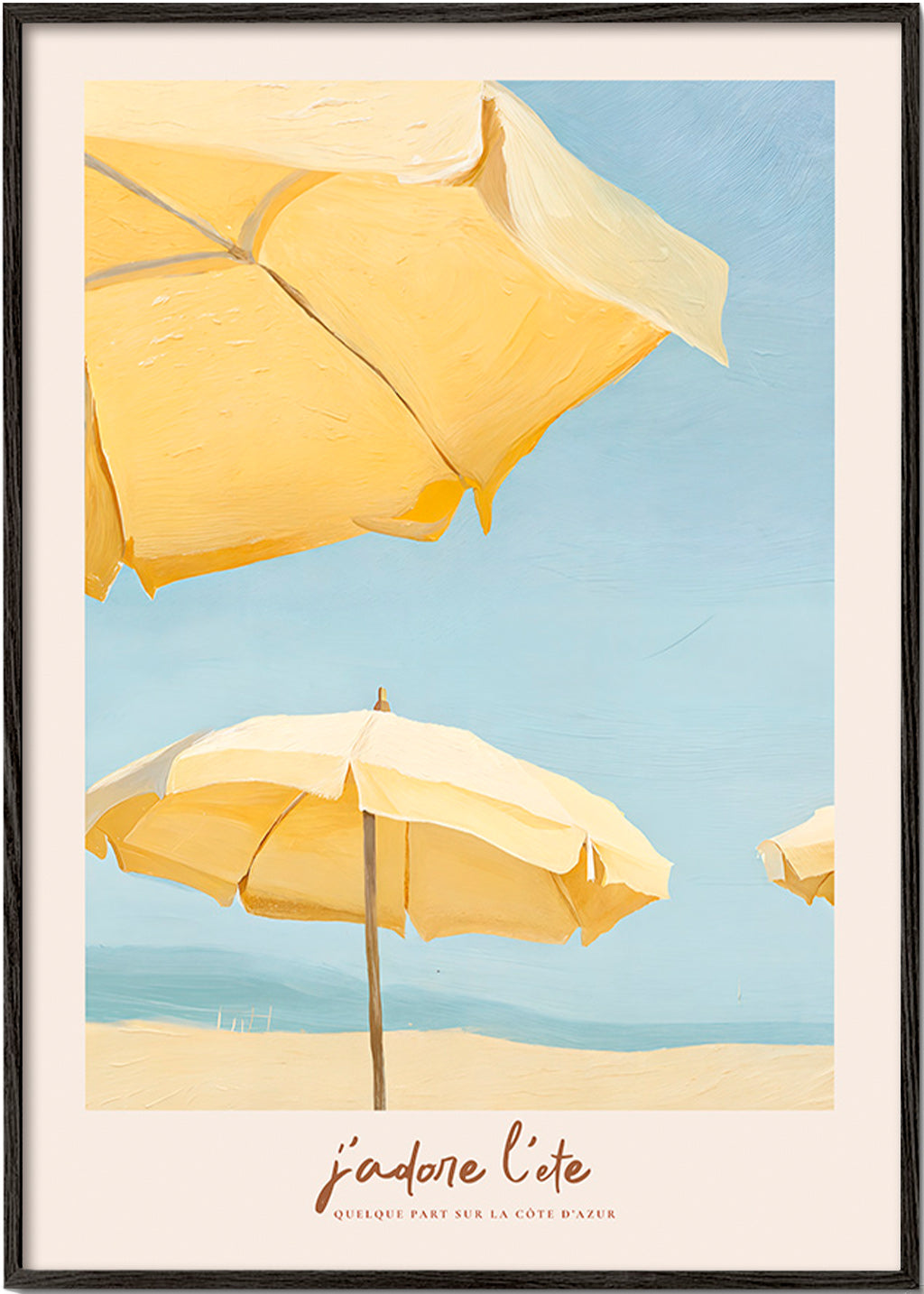 Landschap kunst met gele parasols