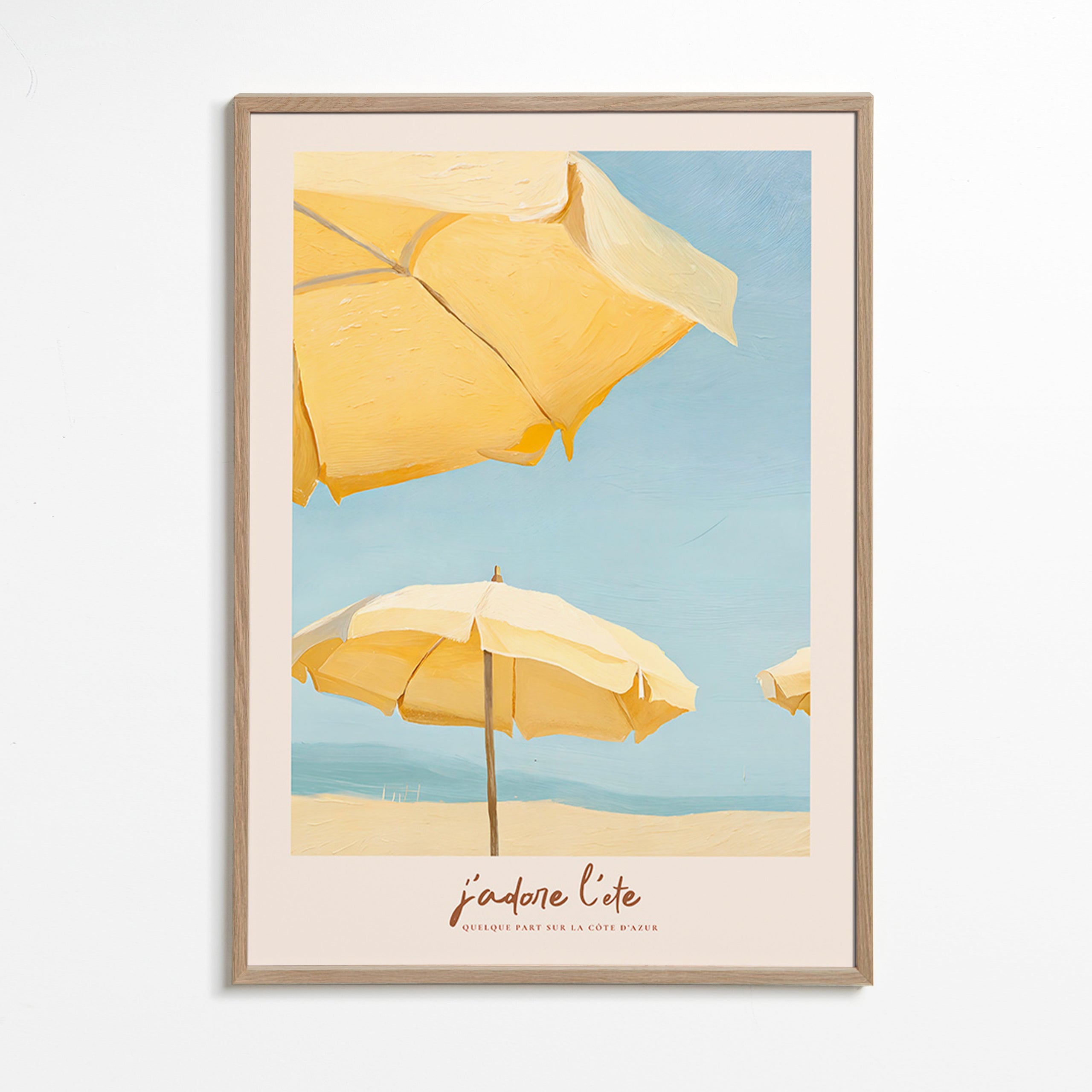 Landschap kunst met gele parasols