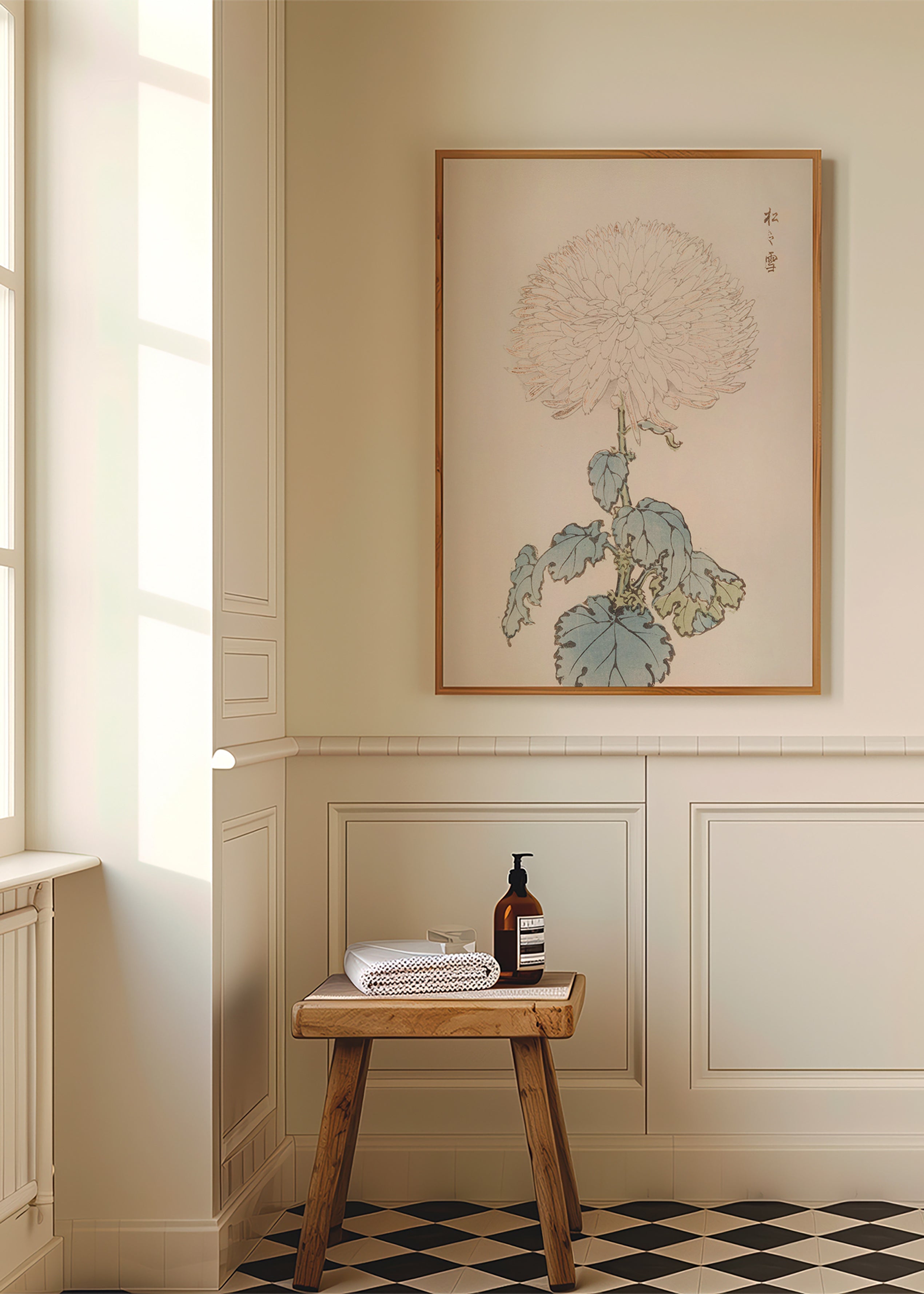 Botanische poster: Japanse chrysant studie