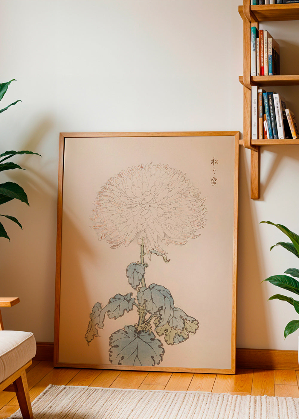 Botanische poster: Japanse chrysant studie