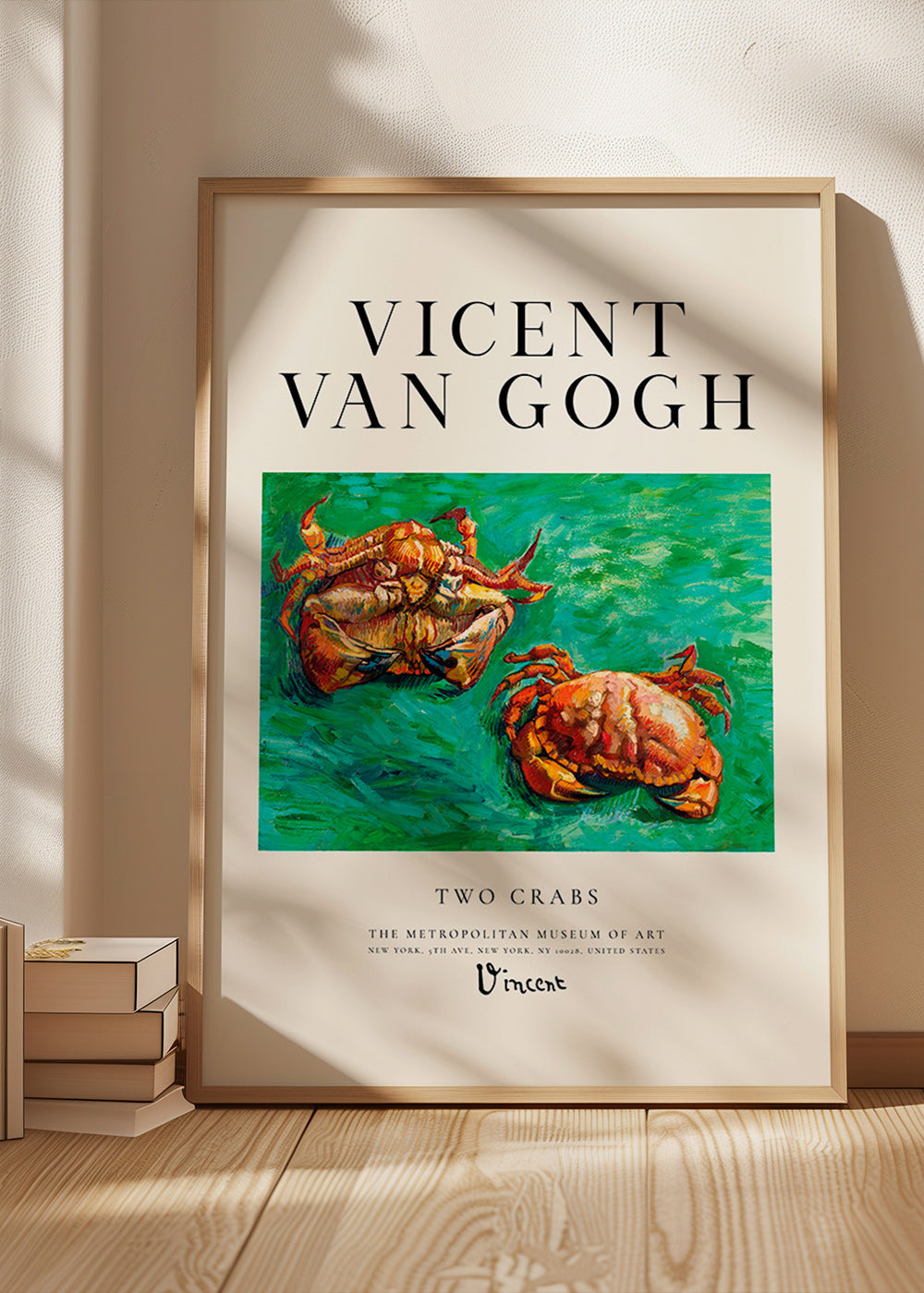 Two Crabs van Van Gogh — Kreeften op groene achtergrond
