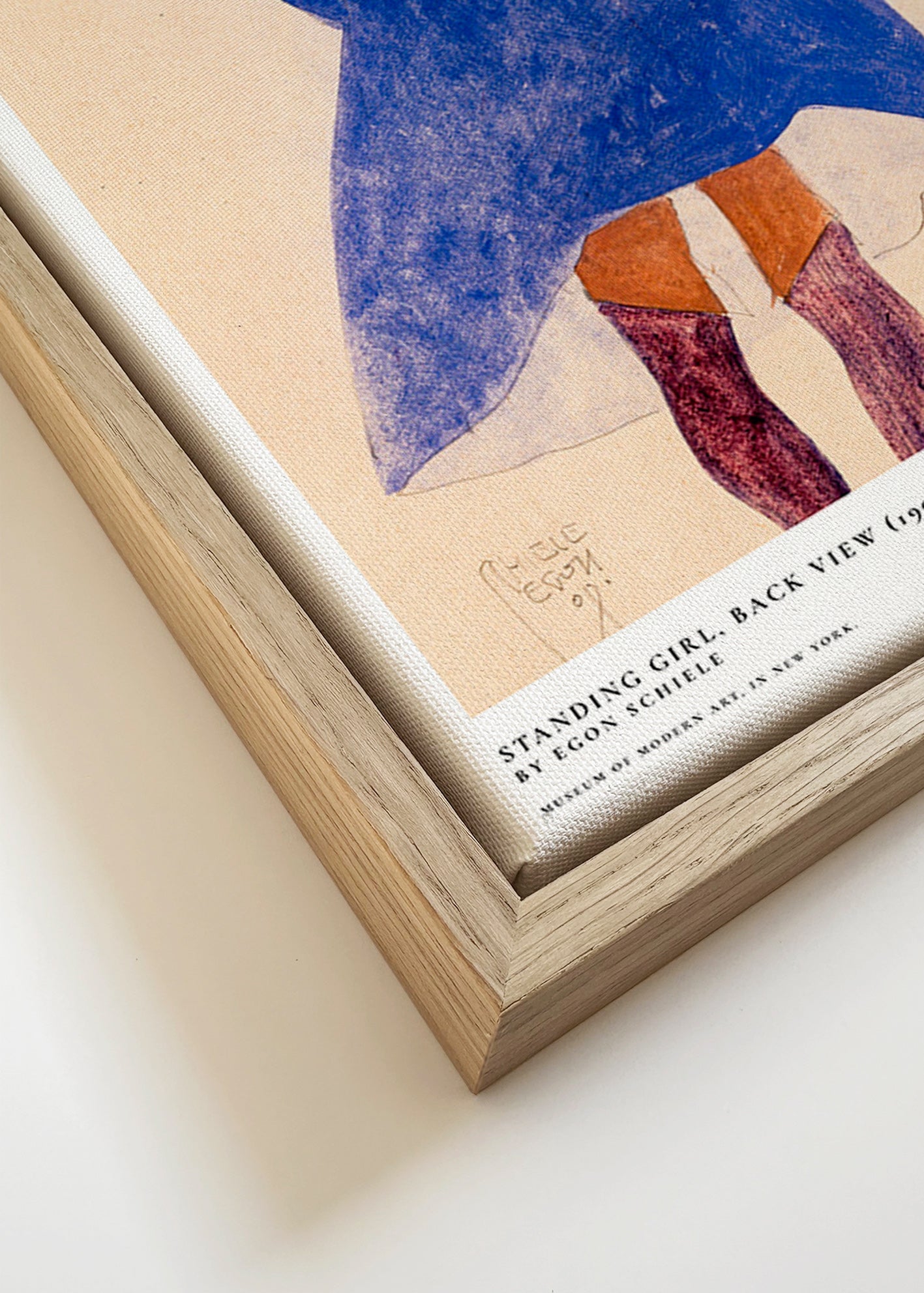 Illustratie: vrouwelijke figuur van achteren in blauw