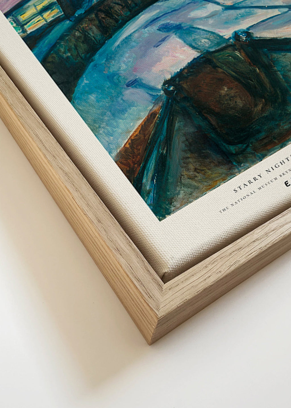 Landschap kunst met sterrenhemel en besneeuwde heuvels