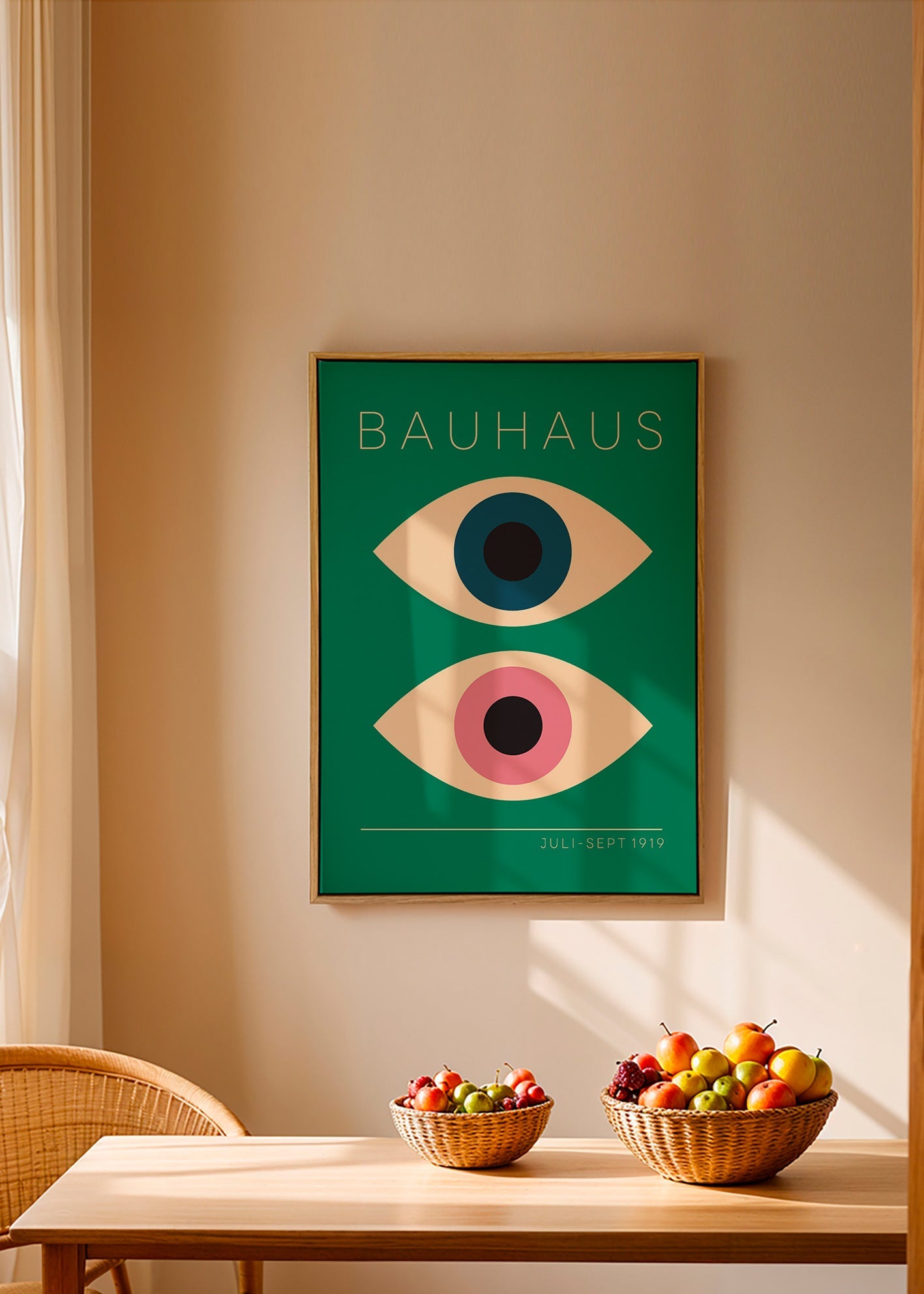 Geometrische poster Bauhaus tweelingogen