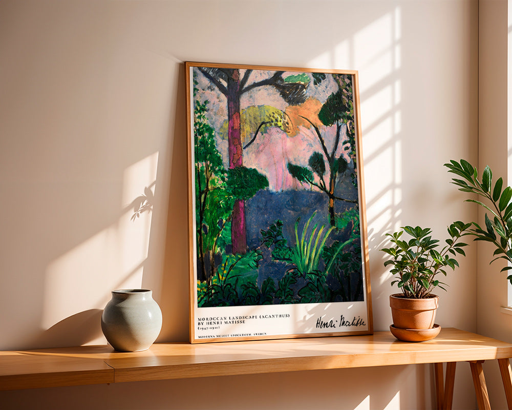 Landschapsschilderij met schilderachtige planten