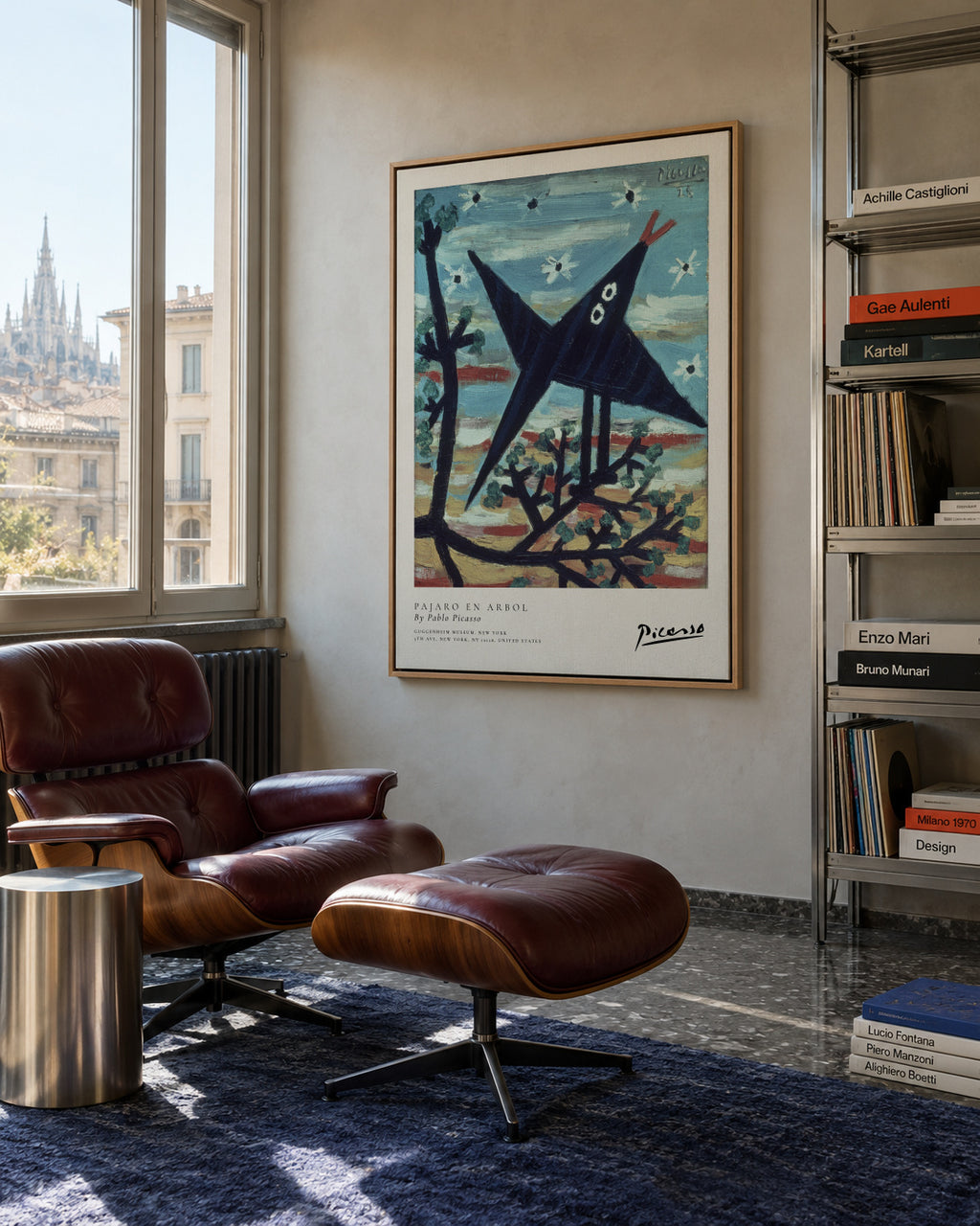 Pajaro en Arbol by Pablo Picasso - Framed canvas in an interior