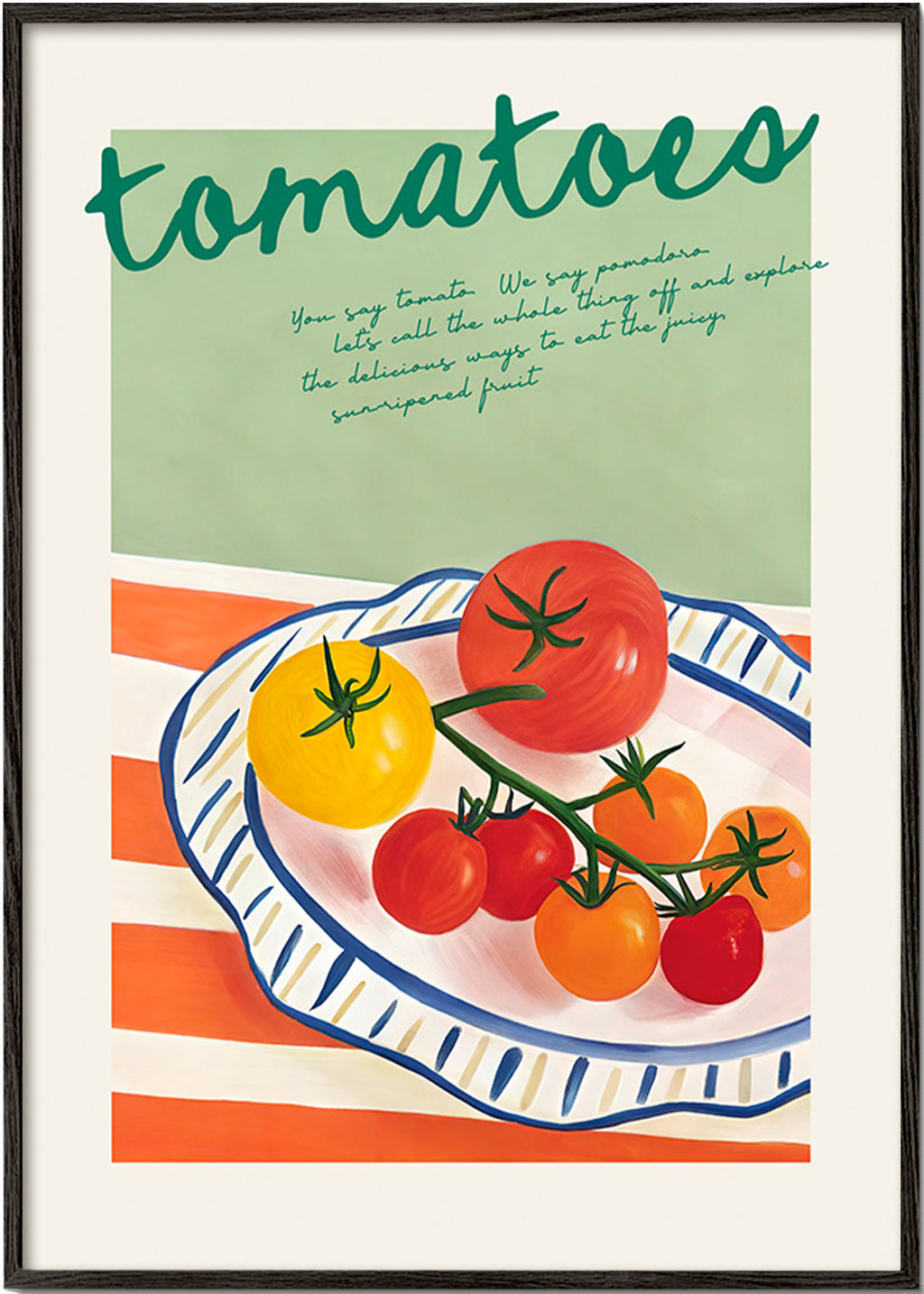 Keuken kunst met geïllustreerde tomaten