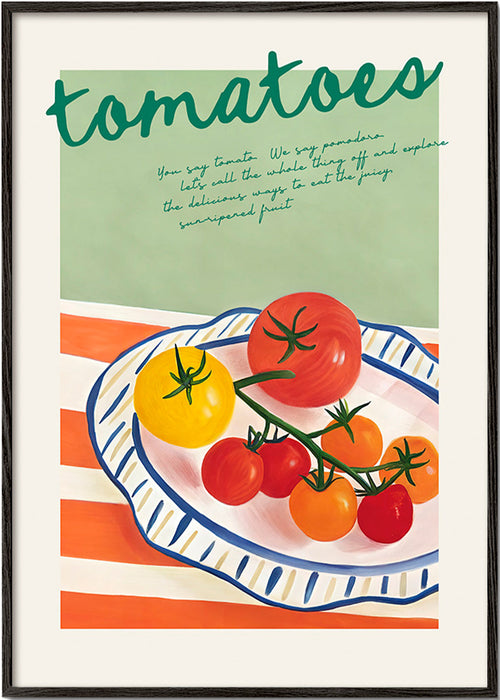 Keuken kunst met geïllustreerde tomaten
