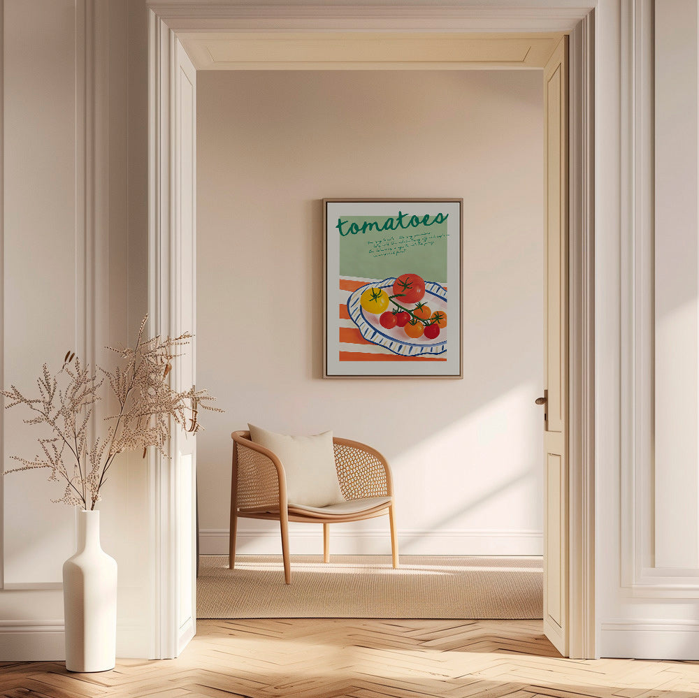 Keuken kunst met geïllustreerde tomaten