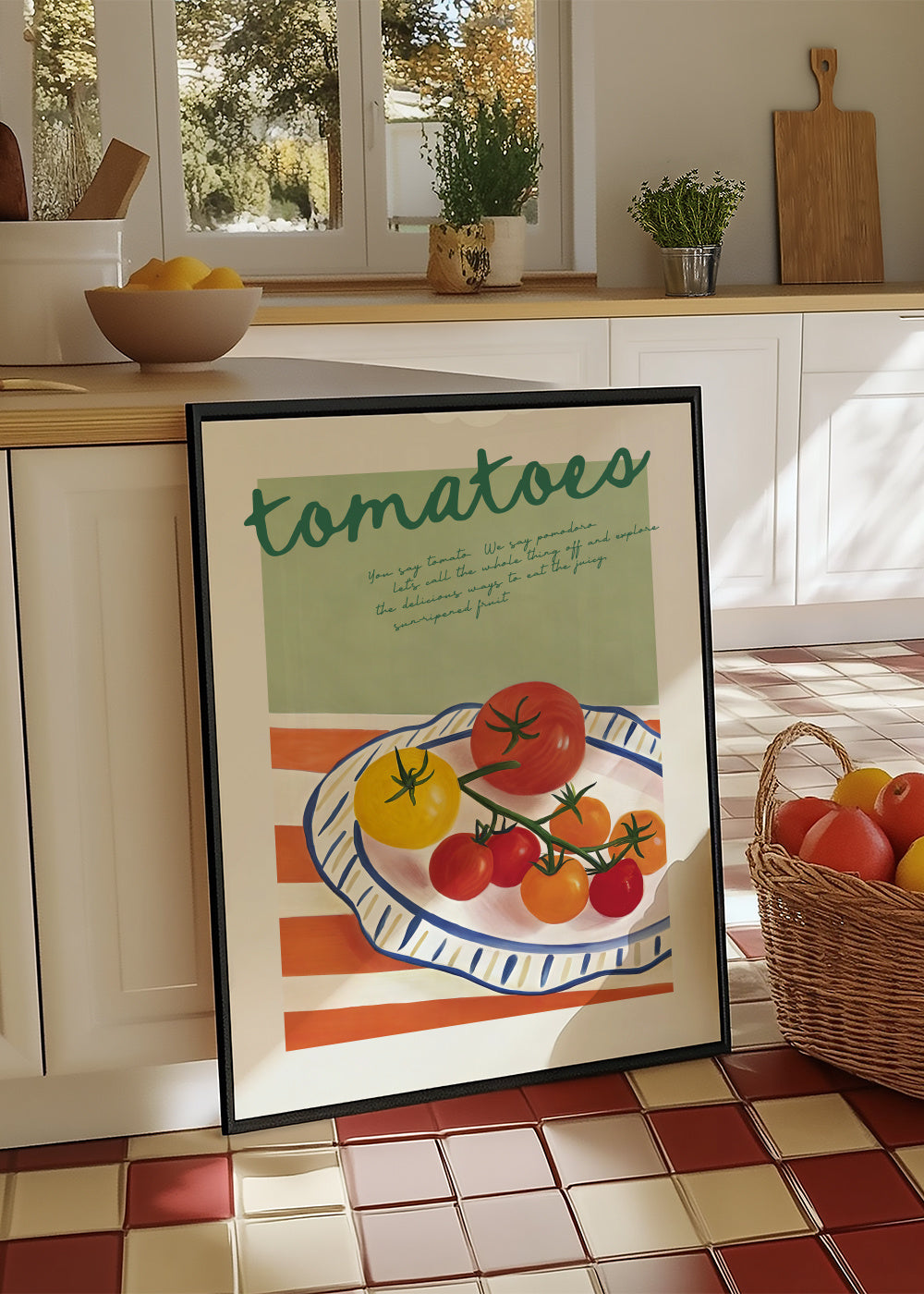 Tomatoes - Framed poster in an interior
