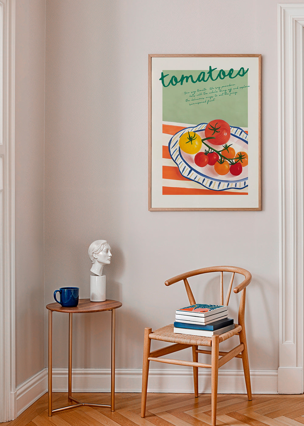 Keuken kunst met geïllustreerde tomaten