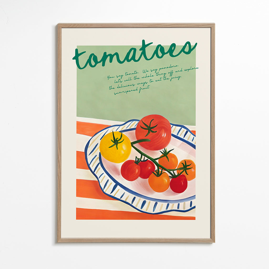 Keuken kunst met geïllustreerde tomaten
