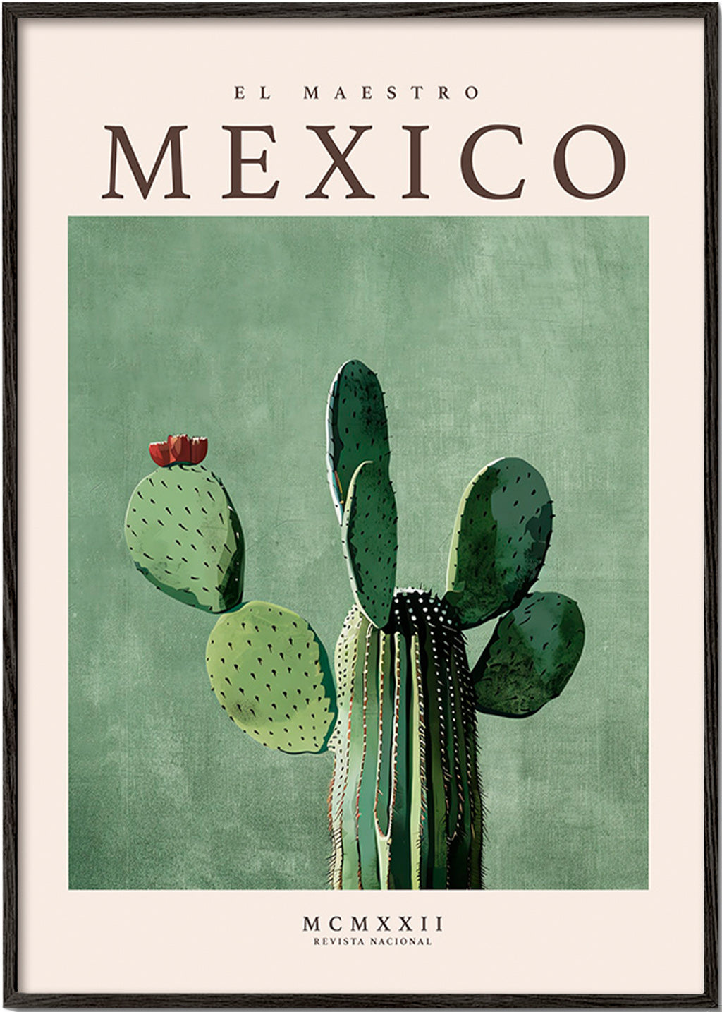 Botanische print Mexico met cactus