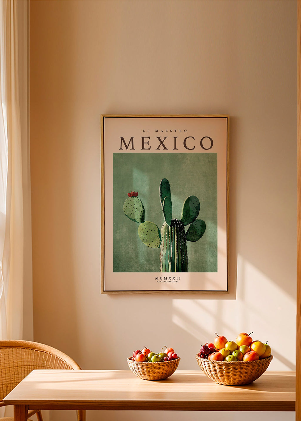 Botanische print Mexico met cactus