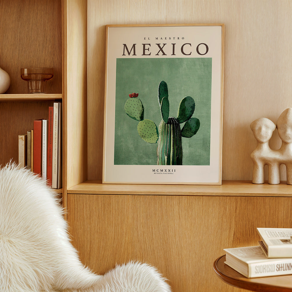 Botanische print Mexico met cactus