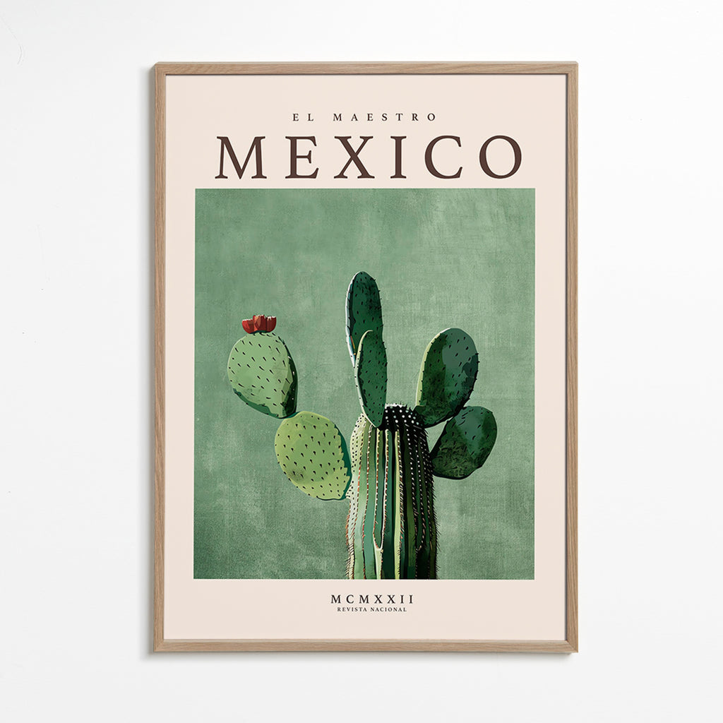 Botanische print Mexico met cactus