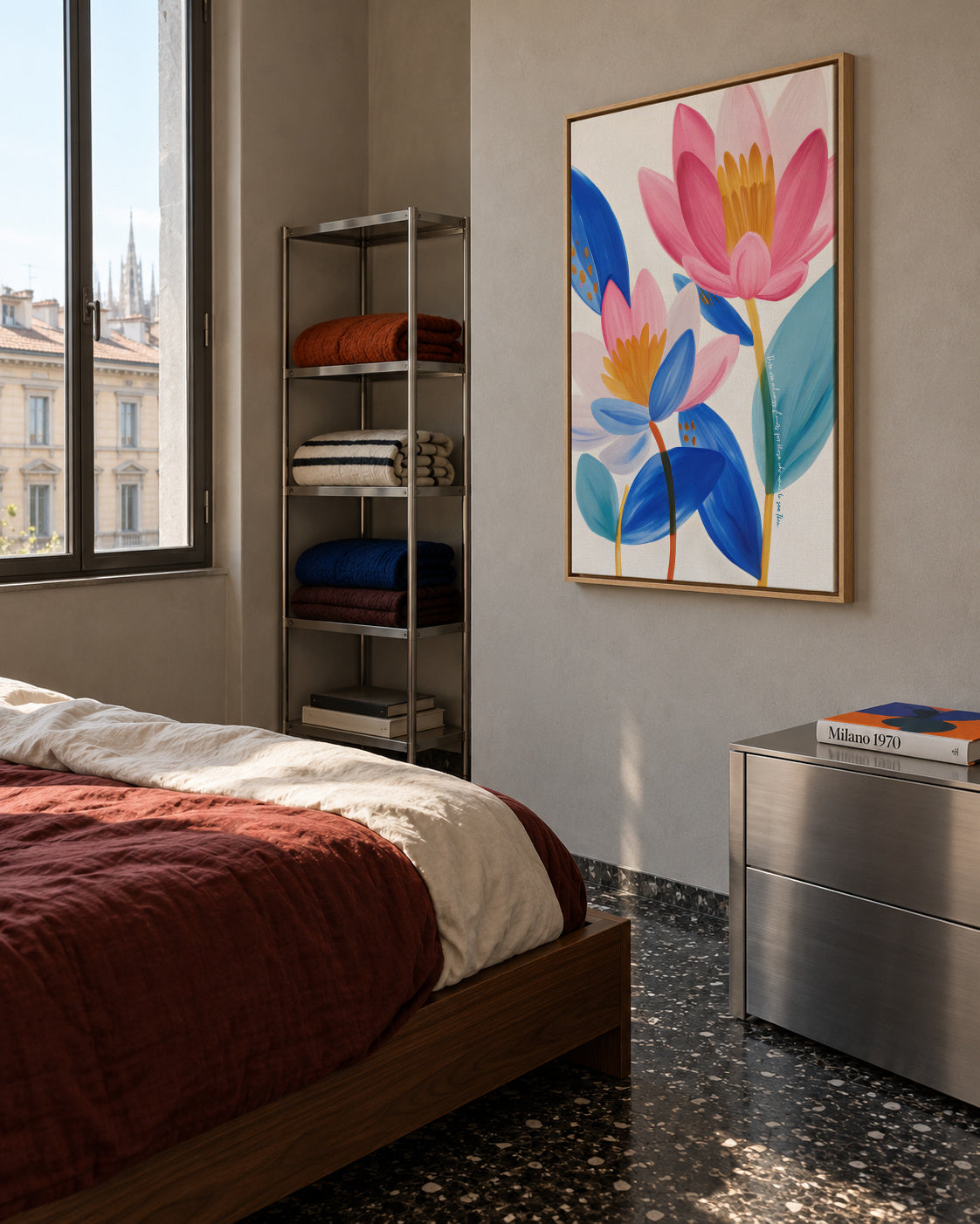 There are always flowers for those who want to see them - Framed canvas in an interior