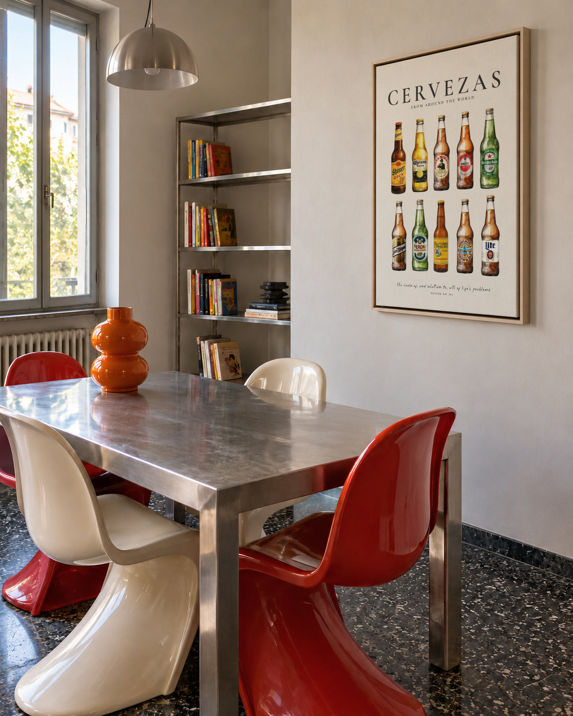 Cervezas (Beers) - Framed canvas in an interior