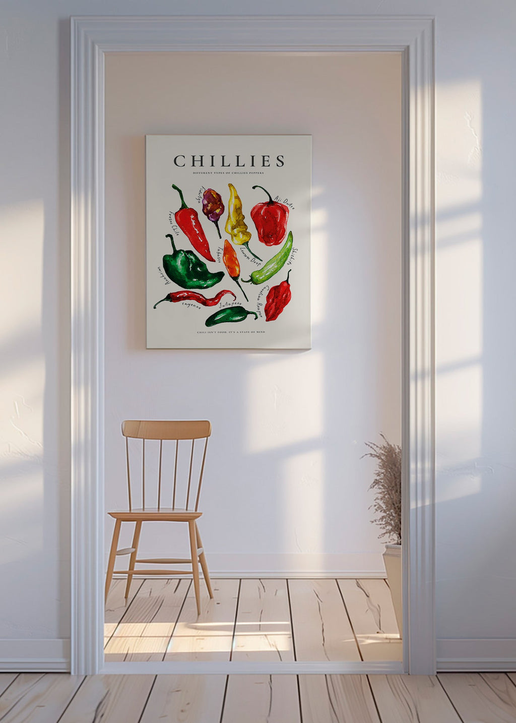Keuken kunst Chillies aquarel