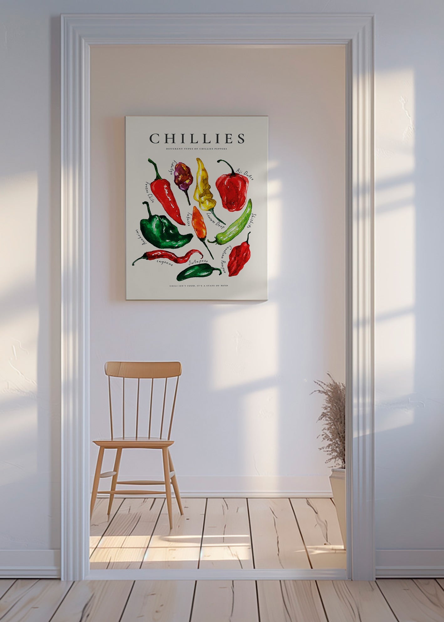 Keuken kunst Chillies aquarel