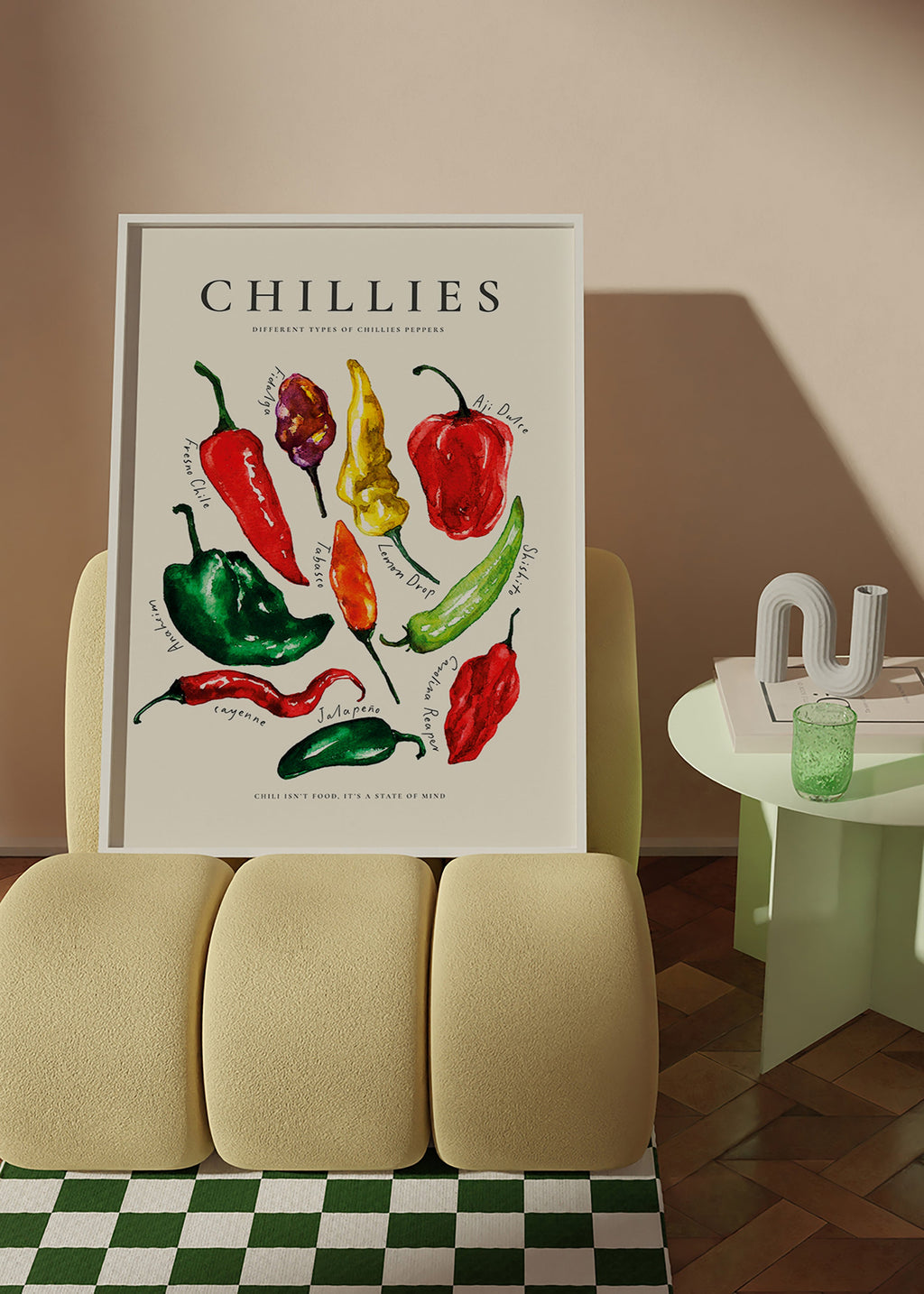 Keuken kunst Chillies aquarel