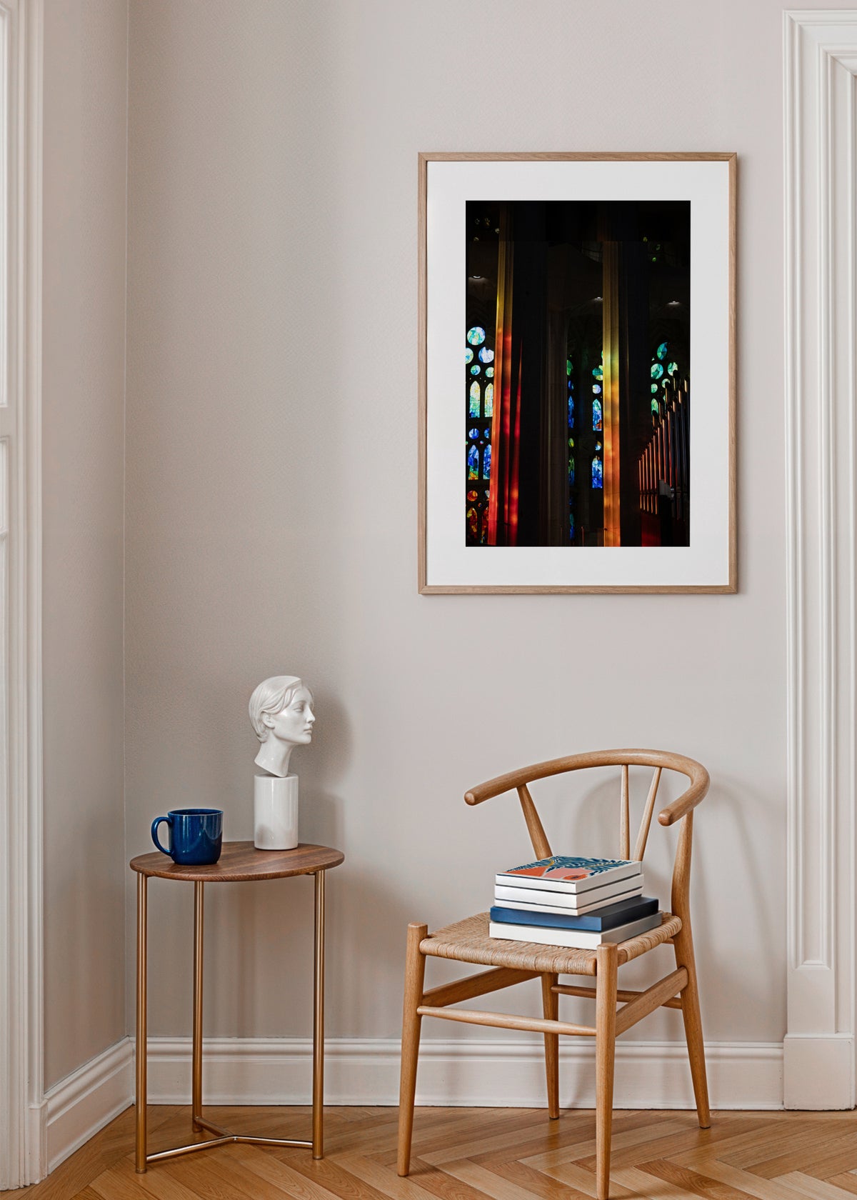Cathedral Lights - Framed poster in an interior