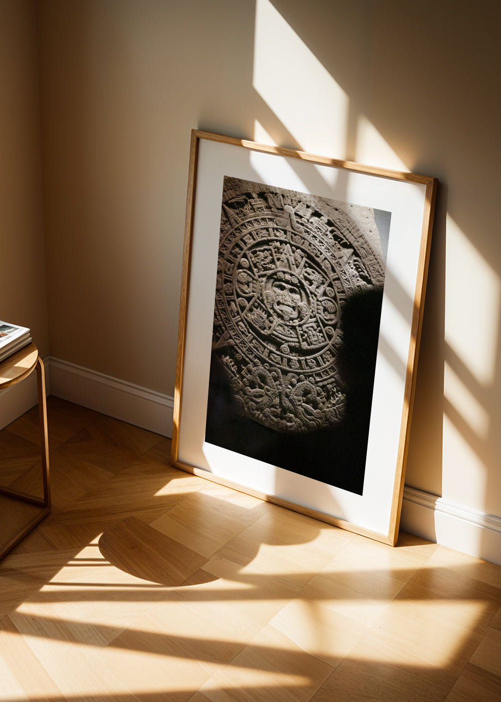 Stone Calendar - Framed poster in an interior