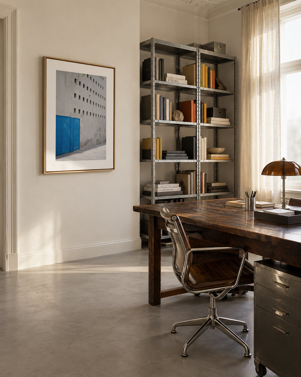 Blue Doorway - Framed canvas in an interior