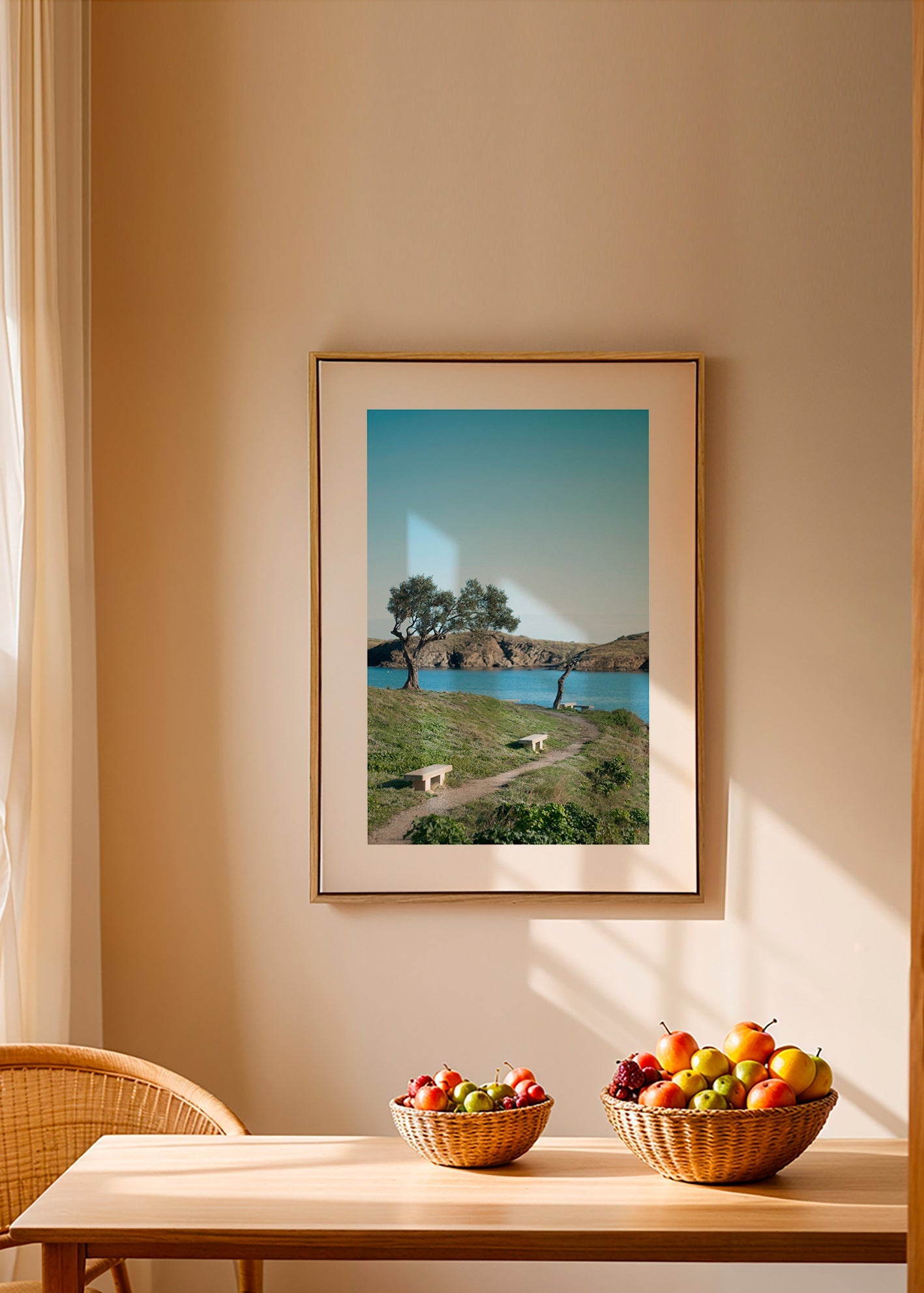 Cuadro van landschap kustpad sereen
