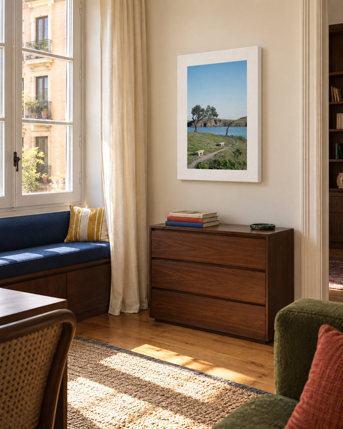 Coastal Path - Unframed canvas in an interior